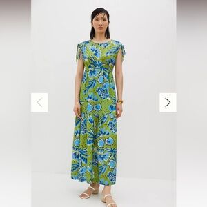 Vera For Anthropologie Bluebell Maxi Dress Blue Green Size L Large Blue Bell